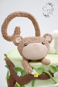 Fondant monkey jungle birthday ckae