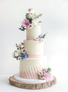 Wildflower wedding cake