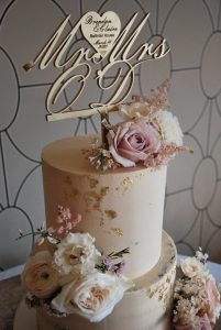 Blush wedding cake two tier