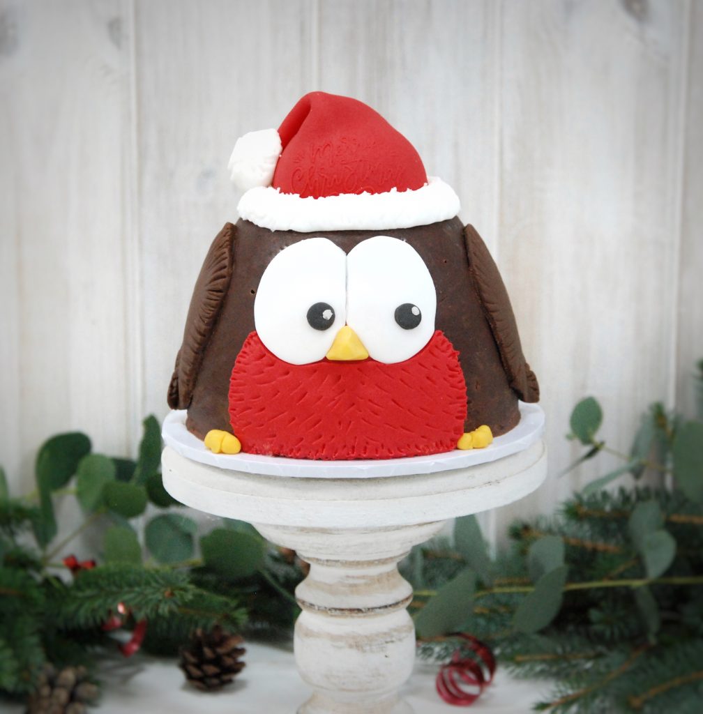 Christmas robin chocolate biscuit cake