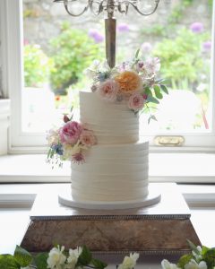 Combed buttercream wedding cake