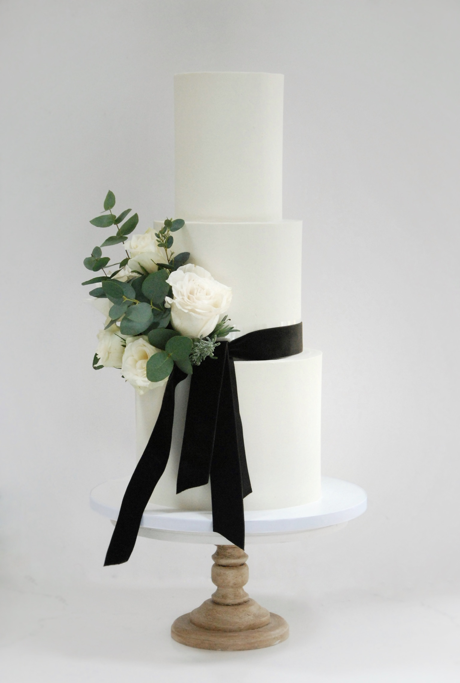Black tie wedding cake