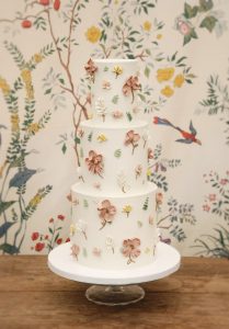 Pretty piped flower cake