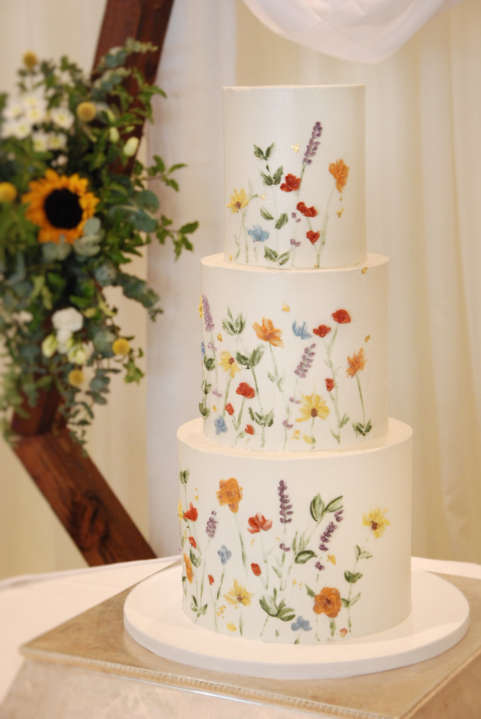Hand painted Buttercream flower cake
